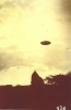 Asket's beamship of the DAL-Universe visible in the sky above the Ashoka Ashram. Mehrauli-New Dehli (India) Ashoka Ashram Gurgoan-Road, 3 July 1964.