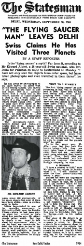 Article from The Statesman newspaper, 30th September 1964.